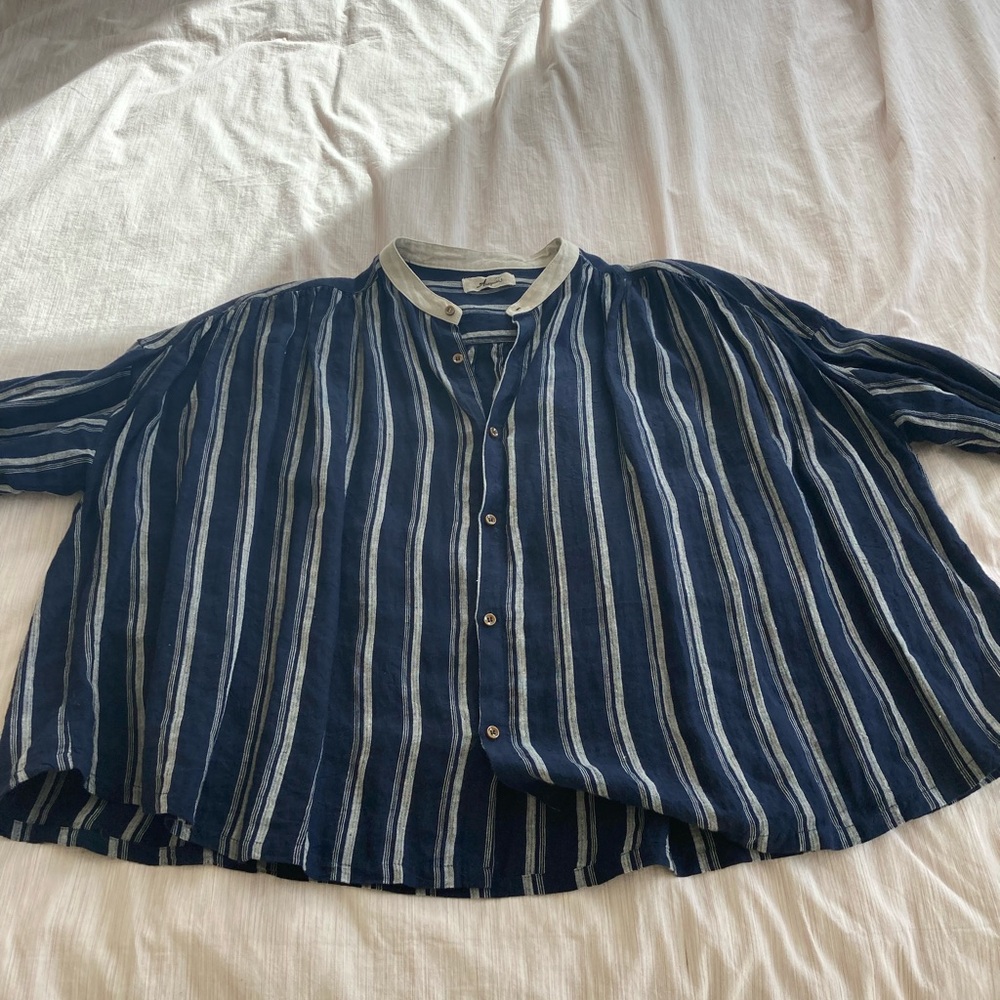 Ichi Antiquities linen oversized button down shirt - Picture 3 of 7